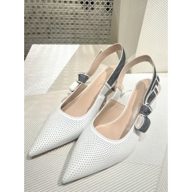 Dior Toujours Slingback Pump - White Perforated Supple Lambskin