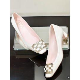 Trompette Pumps in leather - Colour Off White