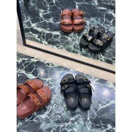 Celine Polly Wedge Mule In Calfskin