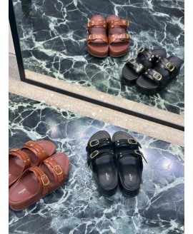 Celine Polly Wedge Mule In Calfskin