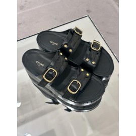 Celine Polly Wedge Mule In Calfskin