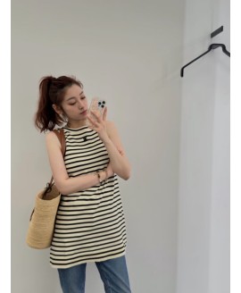 Celine Triomphe Mariniere Mini Dress In Wool