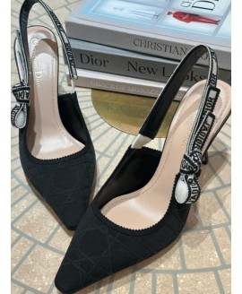 Dior J'Adior Slingback Pump - Black Technical Fabric with Cannage Motif