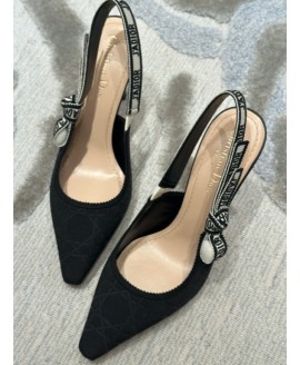 Dior J'Adior Slingback Pump - Black Technical Fabric with Cannage Motif