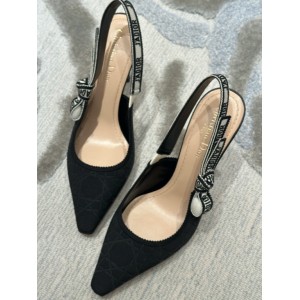 Dior J'Adior Slingback Pump - Black Technical Fabric with Cannage Motif