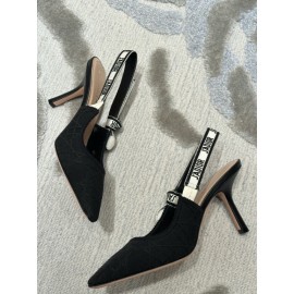 Dior J'Adior Slingback Pump - Black Technical Fabric with Cannage Motif