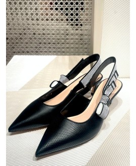 Dior Toujours Slingback Pump - Black Perforated Supple Lambskin