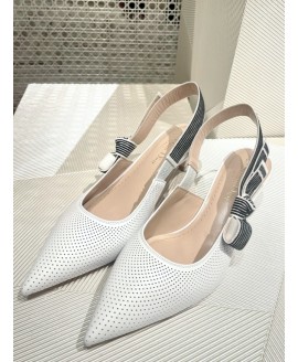 Dior Toujours Slingback Pump - White Perforated Supple Lambskin