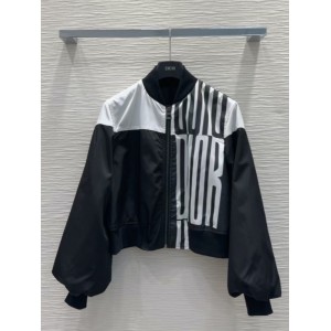 Cropped Bomber Jacket with Bishop Sleeves