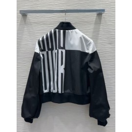 Cropped Bomber Jacket with Bishop Sleeves