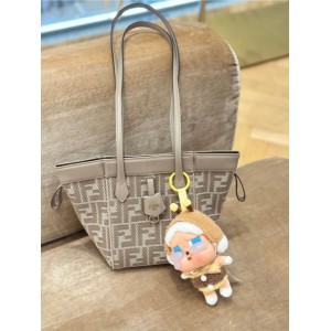 Fendi Origami Mini Dove grey denim-effect FF jacquard transformable mini-bag - Colour : Grey