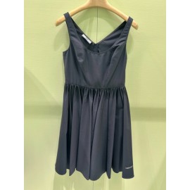 Cotton Canvas Dress - Color Navy