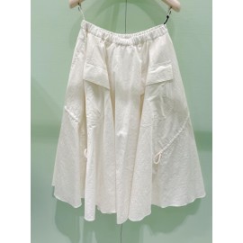 Technical Pongé Skirt - Color Ivory