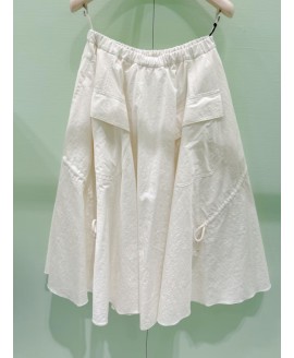Technical Pongé Skirt - Color Ivory