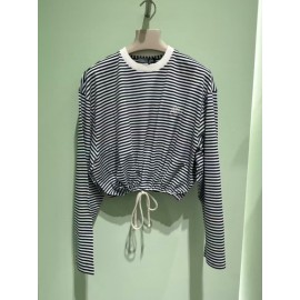 Long-Sleeved Striped Jersey T-Shirt - Color Navy